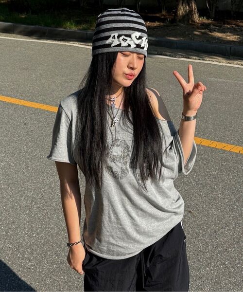 CHICKS(チックス)の「ノッティングヒルフェミニンワンショルダー半袖メランジ(Tシャツ/カットソー・レディース・その他・FREE)」の20枚目の写真
