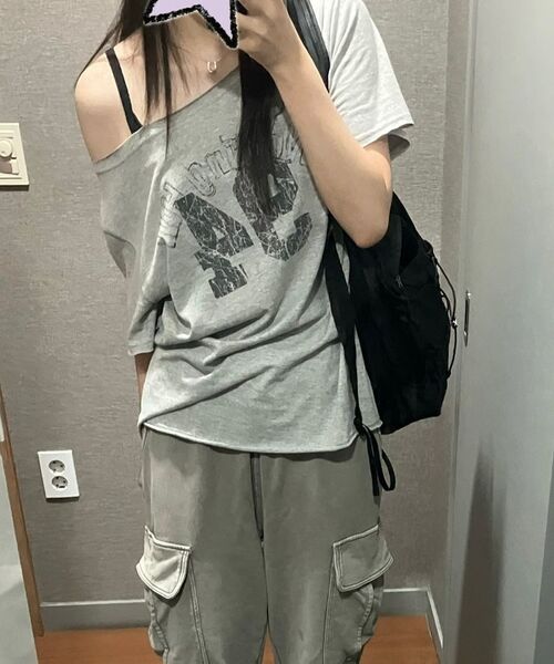 CHICKS(チックス)の「ノッティングヒルフェミニンワンショルダー半袖メランジ(Tシャツ/カットソー・レディース・その他・FREE)」の21枚目の写真
