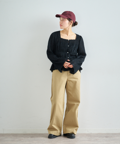 U by SPICK&SPAN（ユーバイスピックアンドスパン）の「シアーシャギースクエアネックブラウス（シャツ/ブラウス・レディース・ブラック/ホワイト・FREE）」の6枚目の写真