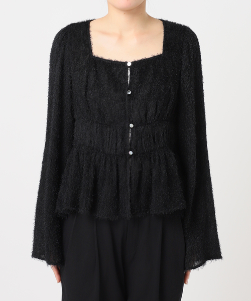 U by SPICK&SPAN（ユーバイスピックアンドスパン）の「シアーシャギースクエアネックブラウス（シャツ/ブラウス・レディース・ブラック/ホワイト・FREE）」の20枚目の写真