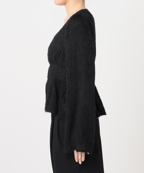 U by SPICK&SPAN（ユーバイスピックアンドスパン）の「シアーシャギースクエアネックブラウス（シャツ/ブラウス・レディース・ブラック/ホワイト・FREE）」の21枚目の写真