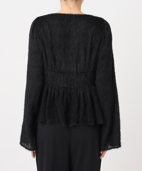 U by SPICK&SPAN（ユーバイスピックアンドスパン）の「シアーシャギースクエアネックブラウス（シャツ/ブラウス・レディース・ブラック/ホワイト・FREE）」の22枚目の写真