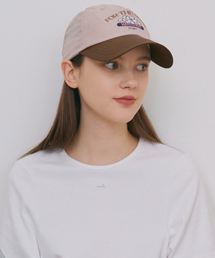 POEV（ポエブ）の「Flower Shirring Ball Cap - Pink/Brown（キャップ）」