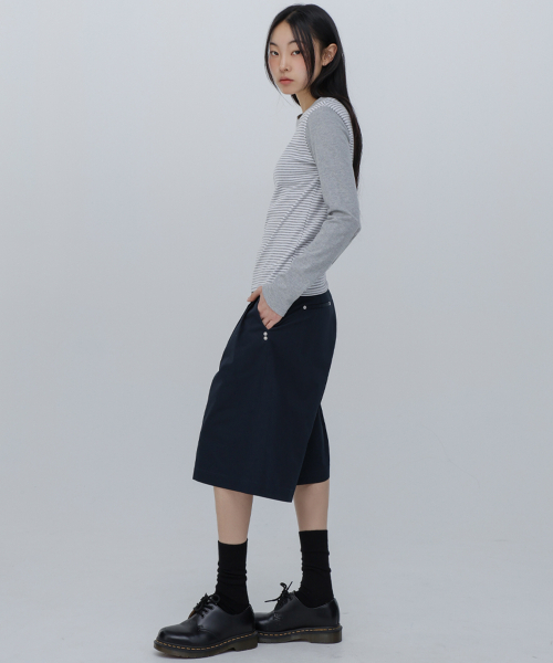 CHICKS（チックス）の「バミューダワイドコットンパンツネイビー（その他パンツ・レディース・ネイビー・S/M）」の4枚目の写真