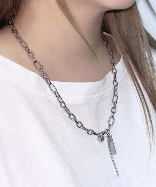 Bz/【456810】ボールチャームチェーンネックレス(RZ)（ネックレス