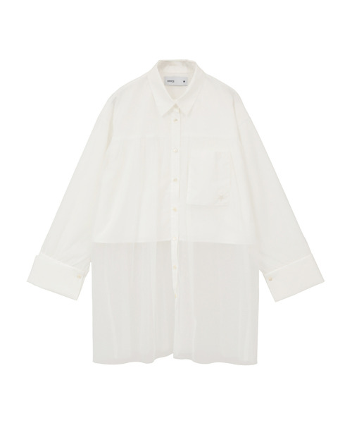 CONVERSE TOKYO（コンバーストウキョウ）の「TULLE LAYERED SHIRT（シャツ/ブラウス・レディース・ホワイト/ライトグレー/ピンク/ブルー・FREE）」の2枚目の写真