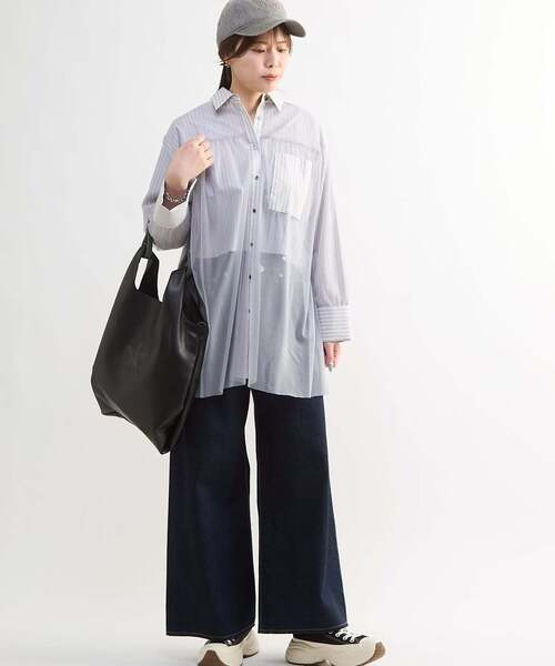 CONVERSE TOKYO（コンバーストウキョウ）の「TULLE LAYERED SHIRT（シャツ/ブラウス・レディース・ホワイト/ライトグレー/ピンク/ブルー・FREE）」の8枚目の写真