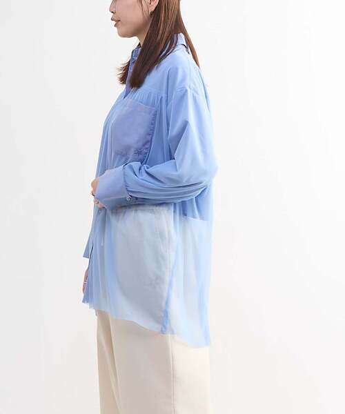 CONVERSE TOKYO（コンバーストウキョウ）の「TULLE LAYERED SHIRT（シャツ/ブラウス・レディース・ホワイト/ライトグレー/ピンク/ブルー・FREE）」の11枚目の写真