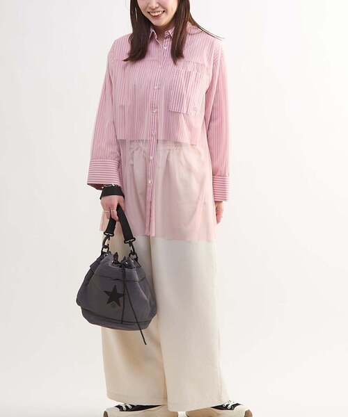 CONVERSE TOKYO（コンバーストウキョウ）の「TULLE LAYERED SHIRT（シャツ/ブラウス・レディース・ホワイト/ライトグレー/ピンク/ブルー・FREE）」の15枚目の写真