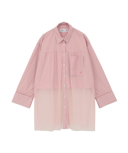 CONVERSE TOKYO（コンバーストウキョウ）の「TULLE LAYERED SHIRT（シャツ/ブラウス・レディース・ホワイト/ライトグレー/ピンク/ブルー・FREE）」の18枚目の写真