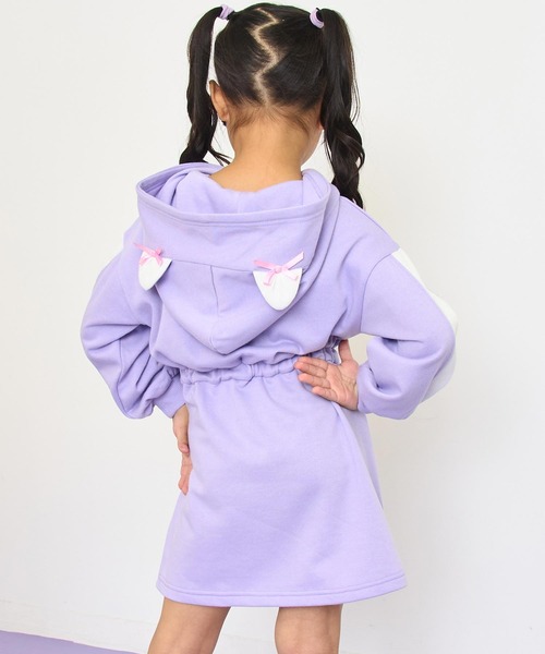 ANAP kids（アナップキッズ）の「リボン ネコ耳 フーディー スウェット ワンピース（ワンピース・キッズ・ラベンダー/ライトグレー・110/120/130）」の21枚目の写真