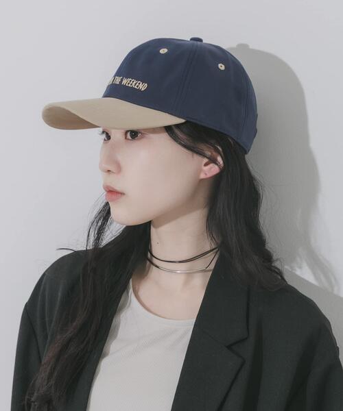 SMELLY（スメリー）の「weekendバイカラーキャップ（キャップ・レディース・ネイビー/ブラウン/アイボリー・-）」の3枚目の写真