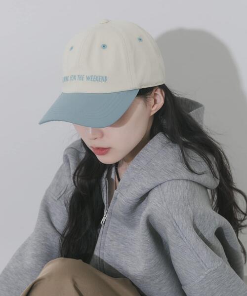 SMELLY（スメリー）の「weekendバイカラーキャップ（キャップ・レディース・ネイビー/ブラウン/アイボリー・-）」の2枚目の写真