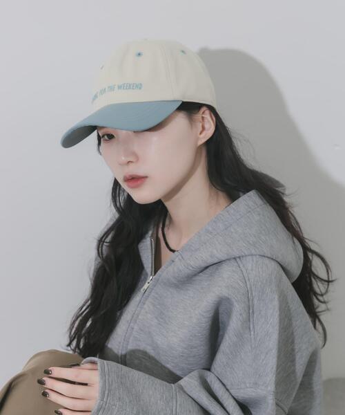 SMELLY（スメリー）の「weekendバイカラーキャップ（キャップ・レディース・ネイビー/ブラウン/アイボリー・-）」の4枚目の写真