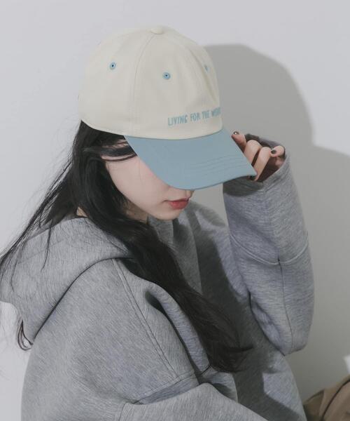 SMELLY（スメリー）の「weekendバイカラーキャップ（キャップ・レディース・ネイビー/ブラウン/アイボリー・-）」の6枚目の写真