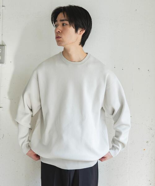 URBAN RESEARCH DOORS（アーバンリサーチドアーズ）の「『UR TECH Renew Knit』クルーネックプルオーバー（ニット/セーター・メンズ・グレー系その他/グレー/チャコールグレー/グリーン・MEDIUM/LARGE）」の22枚目の写真