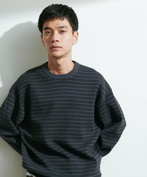URBAN RESEARCH DOORS(アーバンリサーチドアーズ)の「『UR TECH Renew Knit』クルーネックプルオーバー(ニット/セーター・メンズ・グレー系その他/グレー/チャコールグレー/グリーン・MEDIUM/LARGE)」の6枚目の写真