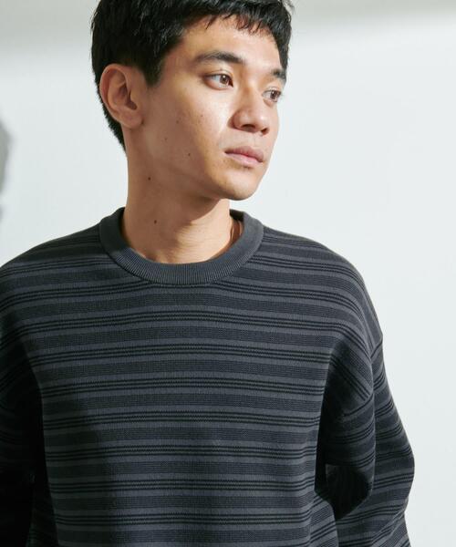 URBAN RESEARCH DOORS(アーバンリサーチドアーズ)の「『UR TECH Renew Knit』クルーネックプルオーバー(ニット/セーター・メンズ・グレー系その他/グレー/チャコールグレー/グリーン・MEDIUM/LARGE)」の7枚目の写真