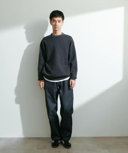 URBAN RESEARCH DOORS(アーバンリサーチドアーズ)の「『UR TECH Renew Knit』クルーネックプルオーバー(ニット/セーター・メンズ・グレー系その他/グレー/チャコールグレー/グリーン・MEDIUM/LARGE)」の8枚目の写真