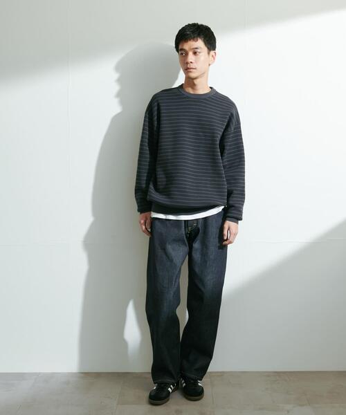 URBAN RESEARCH DOORS(アーバンリサーチドアーズ)の「『UR TECH Renew Knit』クルーネックプルオーバー(ニット/セーター・メンズ・グレー系その他/グレー/チャコールグレー/グリーン・MEDIUM/LARGE)」の9枚目の写真