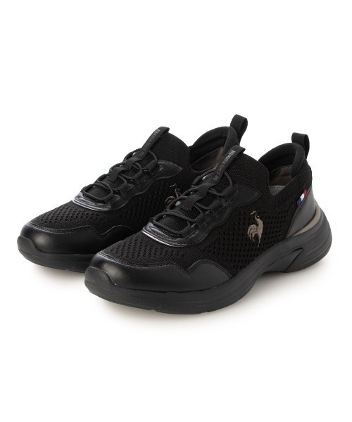 le coq sportif(ルコックスポルティフ)の「ニットスニーカー(LCS ロレーヌ)(スニーカー・レディース・サーモンピンク/ブラック/ブルー・23cm/23.5cm/24cm/24.5cm/25cm/22.5cm)」の1枚目の写真
