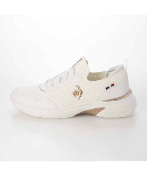 le coq sportif(ルコックスポルティフ)の「ニットスニーカー(LCS ロレーヌ)(スニーカー・レディース・サーモンピンク/ブラック/ブルー・23cm/23.5cm/24cm/24.5cm/25cm/22.5cm)」の4枚目の写真