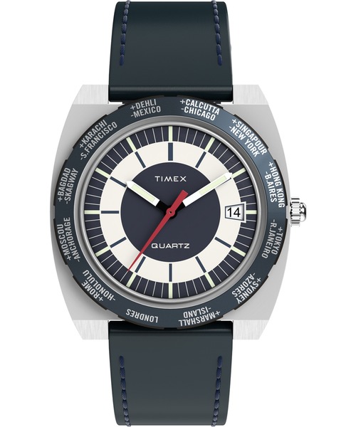TIMEX(タイメックス)の「TIMEX/タイメックス Q Timex 1972 World Time 腕時計 TX-TW2Y31400 メンズ(アナログ腕時計・メンズ・ネイビー・FREE)」の1枚目の写真