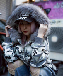 SUPPLIER | SUPPLIER/サプライヤー/【LHP EXCLUSIVE】FAUX FUR CROPPED CROSS ZIP HOODIE(パーカー)