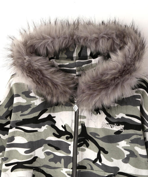 SUPPLIER(サプライヤー)の「SUPPLIER/サプライヤー/【LHP EXCLUSIVE】FAUX FUR CROPPED CROSS ZIP HOODIE(パーカー・レディース・その他2・L/M/XL)」の6枚目の写真