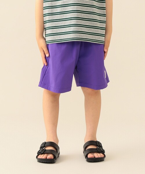 BEAMS mini(ビームスミニ)の「撥水 ナイロン ショートパンツ 2026SS(90~140cm)外遊び プチプラ 通園 通学(その他パンツ・キッズ・チャコールグレー/パープル・140/130/120/90/110/100)」の2枚目の写真