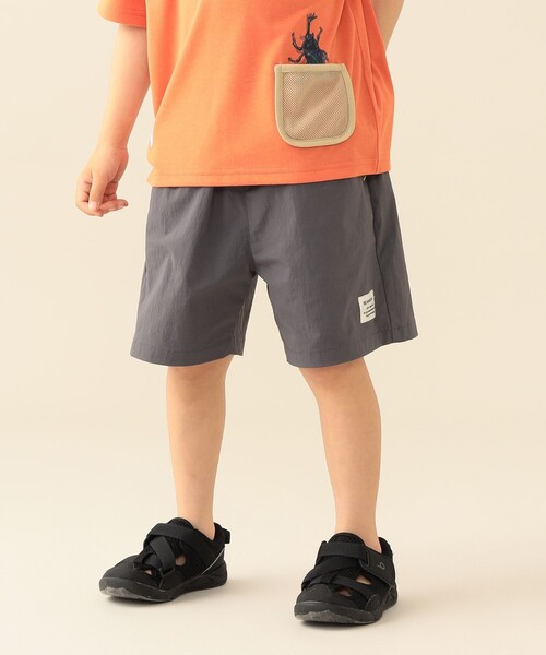 BEAMS mini(ビームスミニ)の「撥水 ナイロン ショートパンツ 2026SS(90~140cm)外遊び プチプラ 通園 通学(その他パンツ・キッズ・チャコールグレー/パープル・140/130/120/90/110/100)」の1枚目の写真