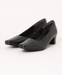 ALPHA CUBIC（アルファーキュビック）の「【ALPHA CUBIC】 本革 3E 幅広 軽量 吸水速乾 制菌加工 4.5cmヒール プレーンパンプス(スクエアー)（パンプス）」