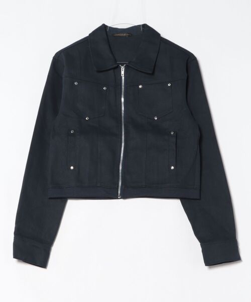デニムライク ジップアップジャケット（その他アウター）｜おしゃれ