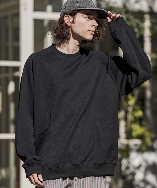 CAMBIO(カンビオ)の「mlt5587- サイドポケット鹿の子カットソー(Tシャツ/カットソー・メンズ・グレイッシュベージュ/ブラック/ホワイト・M/L/XL)」の3枚目の写真