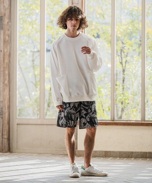 CAMBIO(カンビオ)の「mlt5587- サイドポケット鹿の子カットソー(Tシャツ/カットソー・メンズ・グレイッシュベージュ/ブラック/ホワイト・M/L/XL)」の8枚目の写真