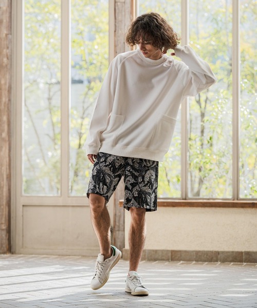 CAMBIO(カンビオ)の「mlt5587- サイドポケット鹿の子カットソー(Tシャツ/カットソー・メンズ・グレイッシュベージュ/ブラック/ホワイト・M/L/XL)」の9枚目の写真
