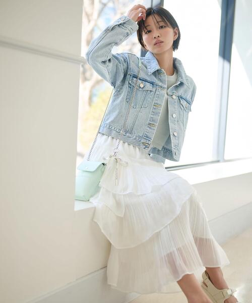 JILL by JILL STUART(ジルバイジルスチュアート)の「構築パネルデニムジャケット(デニムジャケット・レディース・ブルー/グレー・FREE)」の22枚目の写真