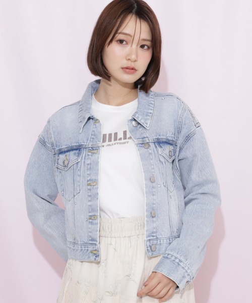 JILL by JILL STUART（ジルバイジルスチュアート）の「構築パネルデニムジャケット（デニムジャケット・レディース・ブルー/グレー・FREE）」の3枚目の写真