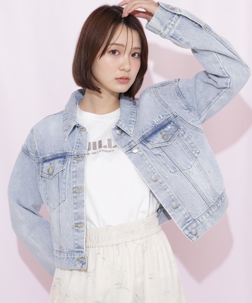 JILL by JILL STUART（ジルバイジルスチュアート）の「構築パネルデニムジャケット（デニムジャケット・レディース・ブルー/グレー・FREE）」の6枚目の写真