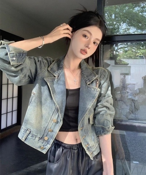 ViViDAY（ビビデー）の「テーラードデニムショートジャケット（デニムジャケット・レディース・ブルー・M）」の13枚目の写真