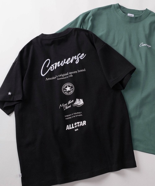 CONVERSE(コンバース)の「【71】【CONVERSE/コンバース】ワンポイント刺繍/ポケット刺繍/バックグラフィック クルーネックTシャツ/ユニセックス/レディース/メンズ(Tシャツ/カットソー・メンズ・ホワイト/ライトグレー系2/ライトグレー系/ブラック系1/グリーン系2/グリーン/グレー系1/グレー系2/ブラック/ホワイト系2/ホワイト系1/ブルー系1/ブルー系2/ブルー/グリーン系1/ライトグレー系1/グレー系/ブラック系2・M/L/XL)」の6枚目の写真