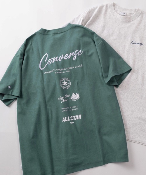 CONVERSE(コンバース)の「【71】【CONVERSE/コンバース】ワンポイント刺繍/ポケット刺繍/バックグラフィック クルーネックTシャツ/ユニセックス/レディース/メンズ(Tシャツ/カットソー・メンズ・ホワイト/ライトグレー系2/ライトグレー系/ブラック系1/グリーン系2/グリーン/グレー系1/グレー系2/ブラック/ホワイト系2/ホワイト系1/ブルー系1/ブルー系2/ブルー/グリーン系1/ライトグレー系1/グレー系/ブラック系2・M/L/XL)」の15枚目の写真