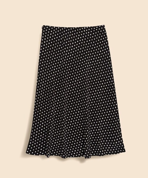 BROOKS BROTHERS(ブルックスブラザーズ)の「ビスコースクレープ ドットプリント Aライン ミモレスカート(スカート・レディース・ブラック・LARGE/MEDIUM/SMALL/X-SMALL)」の2枚目の写真