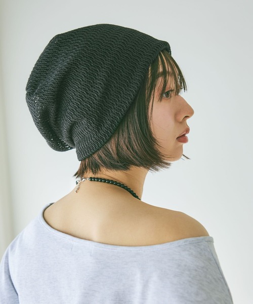 PAGEBOY（ページボーイ）の「サマービーニー（ニットキャップ/ビーニー・レディース・ブラック/ホワイト・FREE）」の3枚目の写真