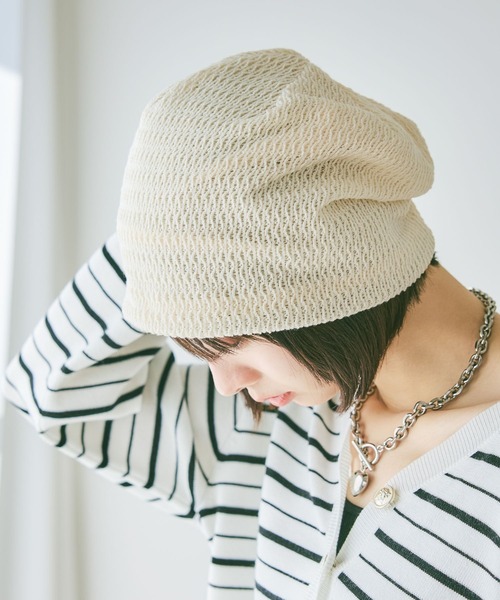 PAGEBOY（ページボーイ）の「サマービーニー（ニットキャップ/ビーニー・レディース・ブラック/ホワイト・FREE）」の6枚目の写真