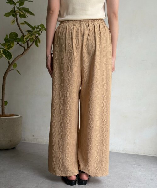 Chez toi（シェトワ）の「ウエーヴ柄ワイドパンツ（その他パンツ・レディース・ブラック/ライム/ベージュ・FREE）」の21枚目の写真