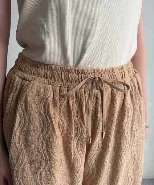 Chez toi（シェトワ）の「ウエーヴ柄ワイドパンツ（その他パンツ・レディース・ブラック/ライム/ベージュ・FREE）」の22枚目の写真