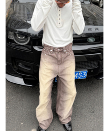 STEEPC（スティップ）の「ラギッド*ストライプテクスチャーデニム（デニムパンツ）」