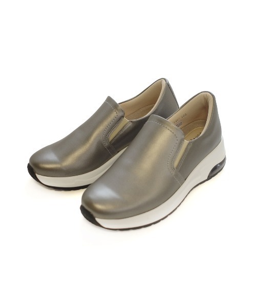 Pointer(shoes)(ポインター)の「【日本製・本革】4.5cmヒール スリッポンシューズ(スリッポン・レディース・グレー系その他/ブラック/ネイビー/ホワイト/グレイッシュベージュ・24.5cm/23cm/22.5cm/23.5cm/24cm)」の3枚目の写真