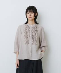 LOISIR（ロワズィール）の「【4月お気に入り登録ブランド内1位】【3月ベストセラーブランド内1位】グランジリネンフリルディテールブラウス（シャツ/ブラウス）」